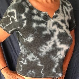 Hollister Gray Tie Dye Crop Top